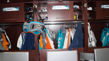 The Miami Dolphins have a state of the art training facility, this is an image of one of the lockers at their training center - image by Brian Miller