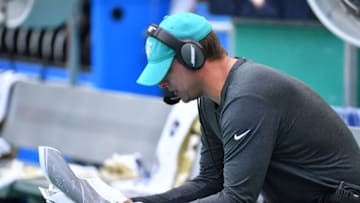 MIAMI, FL - NOVEMBER 04: Head coach Adam Gase of the Miami Dolphins in action coaching against the New York Jets at Hard Rock Stadium on November 4, 2018 in Miami, Florida. (Photo by Mark Brown/Getty Images)