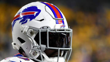 PITTSBURGH, PA - DECEMBER 15: Shaq Lawson #90 of the Buffalo Bills looks on during warmups before the game against the Pittsburgh Steelers at Heinz Field on December 15, 2019 in Pittsburgh, Pennsylvania. (Photo by Justin Berl/Getty Images)