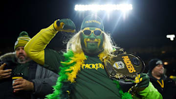 GREEN BAY, WISCONSIN - JANUARY 12: A fan poses before the NFC Divisional Playoff game between the Seattle Seahawks and the Green Bay Packers at Lambeau Field on January 12, 2020 in Green Bay, Wisconsin. (Photo by Stacy Revere/Getty Images)