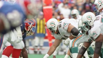 17 Dec 1995: Center Tim Ruddy of the Miami Dolphins waits for the signal to snap the ball during a game against the Buffalo Bills at Rich Stadium in Orchard Park, New York. The Bills won the game 37-22. Mandatory Credit: Rick Stewart /Allsport