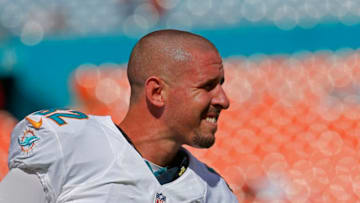 MIAMI GARDENS, FL - DECEMBER 07: Wide receiver Brian Hartline #82 of the Miami Dolphins loosens up during warmups before the Dolphins met the Baltimore Ravens in a game at Sun Life Stadium on December 7, 2014 in Miami Gardens, Florida. (Photo by Chris Trotman/Getty Images)