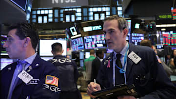 NEW YORK, NY - OCTOBER 10: Traders work on the floor of the New York Stock Exchange (NYSE) on October 10, 2018 in New York City. Stocks fell sharply on Wednesday following a decline in tech shares and concerns over rising rates. The Dow Jone Industrial average closed down over 800 points. (Photo by Spencer Platt/Getty Images)