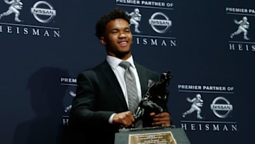 NEW YORK, NY - DECEMBER 08: Kyler Murray of Oklahoma poses for a photo after winning the 2018 Heisman Trophy on December 8, 2018 in New York City. (Photo by Mike Stobe/Getty Images)
