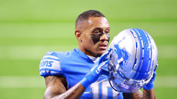 DETROIT, MI - OCTOBER 04: Kenny Golladay #19 of the Detroit Lions during warm ups before a game against the New Orleans Saints at Ford Field on October 4, 2020 in Detroit, Michigan. (Photo by Rey Del Rio/Getty Images)