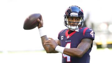 HOUSTON, TEXAS - JANUARY 03: Deshaun Watson #4 of the Houston Texans in action against the Tennessee Titans during a game at NRG Stadium on January 03, 2021 in Houston, Texas. (Photo by Carmen Mandato/Getty Images)