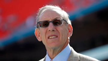 MIAMI GARDENS, FL - DECEMBER 07: Miami Dolphins owner Stephen Ross looks on from the sideline during warmups before the Dolphins met the Baltimore Ravens in a game at Sun Life Stadium on December 7, 2014 in Miami Gardens, Florida. (Photo by Chris Trotman/Getty Images)