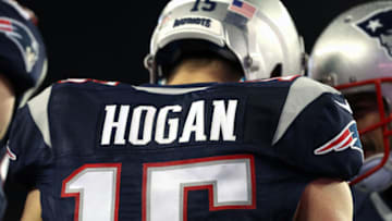 FOXBORO, MA - JANUARY 22: Chris Hogan #15 of the New England Patriots is seen against the Pittsburgh Steelers during the second quarter in the AFC Championship Game at Gillette Stadium on January 22, 2017 in Foxboro, Massachusetts. (Photo by Patrick Smith/Getty Images)
