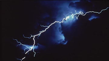 View of intercloud lightning at night, late Twentieth Century. (Photo by Hulton Archive/Getty Images)