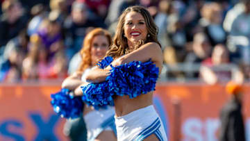 Jan 25, 2020; Mobile, AL, USA; Detroit cheerleaders perform during the 2020 Senior Bowl college football game at Ladd-Peebles Stadium. Mandatory Credit: Vasha Hunt-USA TODAY Sports