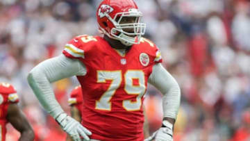 Sep 13, 2015; Houston, TX, USA; Kansas City Chiefs tackle Donald Stephenson (79) during a game against the Houston Texans at NRG Stadium. Mandatory Credit: Troy Taormina-USA TODAY Sports