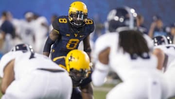 Sep 5, 2015; Morgantown, WV, USA; West Virginia Mountaineers safety Karl Joseph stands in the secondary during the fourth quarter against the Georgia Southern Eagles at Milan Puskar Stadium. Mandatory Credit: Ben Queen-USA TODAY Sports
