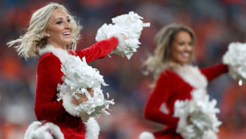 DENVER, COLORADO - DECEMBER 22: Cheerleaders perform during a timeout of the Denver Broncos verses the Detroit Lions at Empower Field at Mile High on December 22, 2019 in Denver, Colorado. (Photo by Matthew Stockman/Getty Images)