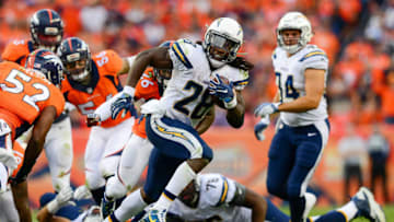 DENVER, CO - OCTOBER 30: Running back Melvin Gordon #28 of the San Diego Chargers carries the ball for 17 yards in the fourth quarter of the game against the Denver Broncos at Sports Authority Field at Mile High on October 30, 2016 in Denver, Colorado. (Photo by Dustin Bradford/Getty Images)