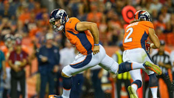 DENVER, CO - AUGUST 11: Quarterback Chad Kelly #6 of the Denver Broncos hands the ball off to running back Phillip Lindsay #2 against the Minnesota Vikings during an NFL preseason game at Broncos Stadium at Mile High on August 11, 2018 in Denver, Colorado. (Photo by Dustin Bradford/Getty Images)