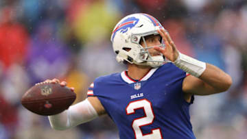 BALTIMORE, MD - SEPTEMBER 09: Quarterback Nathan Peterman #2 of the Buffalo Bills throws a pass against the Baltimore Ravens at M&T Bank Stadium on September 9, 2018 in Baltimore, Maryland. (Photo by Patrick Smith/Getty Images)