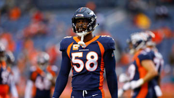 DENVER, CO - OCTOBER 1: Linebacker Von Miller #58 of the Denver Broncos stands on the field before a game against the Kansas City Chiefs at Broncos Stadium at Mile High on October 1, 2018 in Denver, Colorado. (Photo by Justin Edmonds/Getty Images)