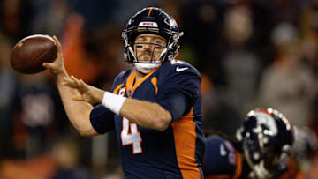 DENVER, CO - DECEMBER 15: Quarterback Case Keenum #4 of the Denver Broncos warms up before a game against the Cleveland Browns at Broncos Stadium at Mile High on December 15, 2018 in Denver, Colorado. (Photo by Justin Edmonds/Getty Images)