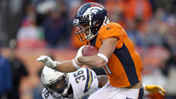 DENVER, COLORADO - DECEMBER 30: River Cracraft #11 of the Denver Broncos returns a punt against the Los Angeles Chargers at Broncos Stadium at Mile High on December 30, 2018 in Denver, Colorado. (Photo by Matthew Stockman/Getty Images)