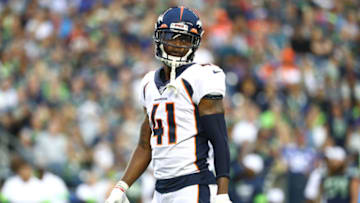 Denver Broncos CB #41 De'Vante Bausby (Photo by Abbie Parr/Getty Images)
