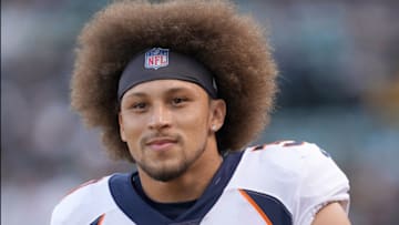 OAKLAND, CA - SEPTEMBER 09: Running Back Phillip Lindsay #30 of the Denver Broncos looks on prior to their game against the Oakland Raiders at RingCentral Coliseum on September 9, 2019 in Oakland, California. (Photo by Thearon W. Henderson/Getty Images)