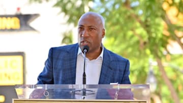 LOS ANGELES, CALIFORNIA - OCTOBER 20: Byron Allen, Founder, Chairman & CEO of Allen Media Group speaks during his Hollywood Walk of Fame Star Ceremony on October 20, 2021 in Los Angeles, California. (Photo by Stefanie Keenan/Getty Images for Allen Media Group / CF Entertainment)