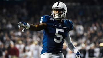 NEW YORK, NY - DECEMBER 27: DaeSean Hamilton #5 of the Penn State Nittany Lions looks on in the third quarter during a game against the Boston College Eagles in the 2014 New Era Pinstripe Bowl at Yankee Stadium on December 27, 2014 in the Bronx borough of New York City. (Photo by Alex Goodlett/Getty Images)