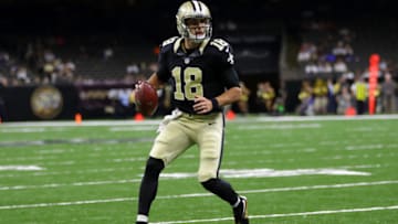 NEW ORLEANS, LA - SEPTEMBER 01: Garrett Grayson #18 of the New Orleans Saints throws a pass against the Baltimore Ravens at the Mercedes-Benz Superdome on September 1, 2016 in New Orleans, Louisiana. (Photo by Chris Graythen/Getty Images)