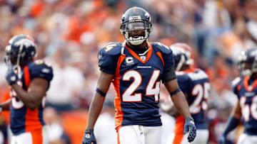 DENVER - SEPTEMBER 23: Champ Bailey #24 of the Denver Broncos walks on field during the game against the Jacksonville Jaguars at Invesco Field at Mile High on September 23, 2007 in Denver, Colorado. The Jaguars won 23-14 (Photo by Allen Kee/Getty Images)