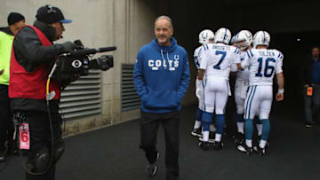 CINCINNATI, OH - OCTOBER 29: Head Coach Chuck Pagano of the Indianapolis Colts takes the field for the game against the Cincinnati Bengals at Paul Brown Stadium on October 29, 2017 in Cincinnati, Ohio. (Photo by John Grieshop/Getty Images)