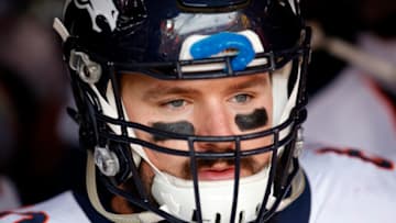 LANDOVER, MD - DECEMBER 24: Offensive guard Connor McGovern #60 of the Denver Broncos waits to take the field against the Washington Redskins at FedExField on December 24, 2017 in Landover, Maryland. (Photo by Alessandra del Bene/Getty Images)