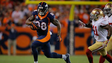 DENVER, CO - OCTOBER 19: Wide receiver Demaryius Thomas #88 of the Denver Broncos runs for yards after the catch on a 32 yard play against the San Francisco 49ers at Sports Authority Field at Mile High on October 19, 2014 in Denver, Colorado. (Photo by Doug Pensinger/Getty Images)
