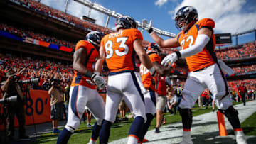DENVER, CO - OCTOBER 1: Tight end A.J. Derby