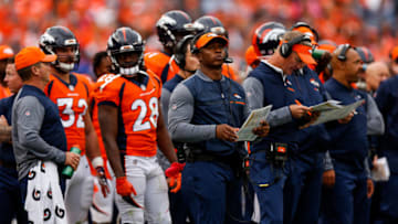 DENVER, CO - OCTOBER 1: Head coach Vance Joseph of the Denver Broncos looks on from the sideline during a game between the Denver Broncos and the Oakland Raiders at Sports Authority Field at Mile High on October 1, 2017 in Denver, Colorado. (Photo by Justin Edmonds/Getty Images)