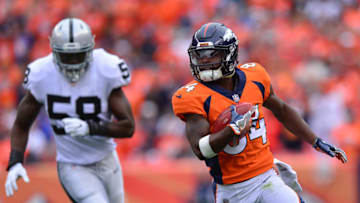 DENVER, CO - OCTOBER 1: Wide receiver Isaiah McKenzie #84 of the Denver Broncos returns a kickoff against the Oakland Raiders at Sports Authority Field at Mile High on October 1, 2017 in Denver, Colorado. (Photo by Dustin Bradford/Getty Images)