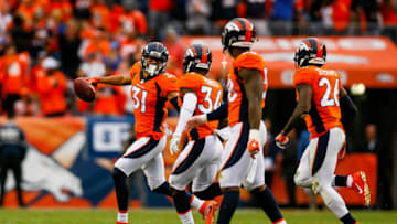 DENVER, CO - OCTOBER 1: Strong safety Justin Simmons