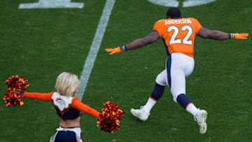 DENVER, CO - NOVEMBER 19: Running back C.J. Anderson #22 of the Denver Broncos runs onto the field during player introductions before a game against the Cincinnati Bengals at Sports Authority Field at Mile High on November 19, 2017 in Denver, Colorado. (Photo by Justin Edmonds/Getty Images)