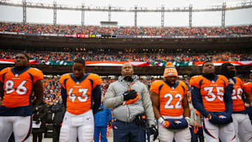 DENVER, CO - DECEMBER 31: Head coach Vance Joseph of the Denver Broncos looks on before the game against the Kansas City Chiefs at Sports Authority Field at Mile High on December 31, 2017 in Denver, Colorado. The Chiefs defeated the Broncos 27-24. (Photo by Justin Edmonds/Getty Images)