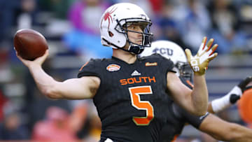 MOBILE, AL - JANUARY 27: Kyle Lauletta #5 of the South team throws the ball during the second half of the Reese's Senior Bowl against the the North team at Ladd-Peebles Stadium on January 27, 2018 in Mobile, Alabama. (Photo by Jonathan Bachman/Getty Images)