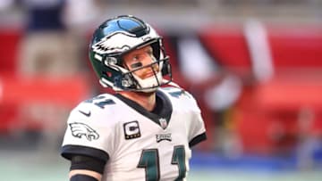 Denver Broncos possible trade target Carson Wentz. Mandatory Credit: Mark J. Rebilas-USA TODAY Sports