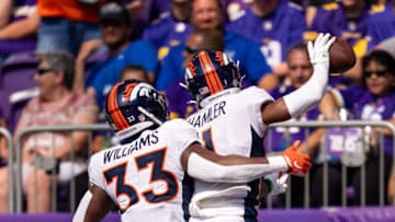 Denver Broncos rookie RB Javonte Williams. Mandatory Credit: Brad Rempel-USA TODAY Sports