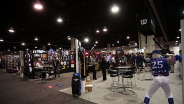 Dec 6, 2016; National Harbor, MD, USA; A general view of the Baseball Trade Show during day two of the 2016 Baseball Winter Meetings at Gaylord National Resort & Convention Center. Mandatory Credit: Geoff Burke-USA TODAY Sports