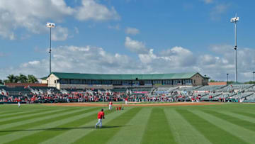 JUPITER, FL - MARCH 14: A general view of Roger Dean Stadium prior to the spring training game between the St Louis Cardinals and the Minnesota Twins on March 14, 2015 in Jupiter, Florida. (Photo by Joel Auerbach/Getty Images)
