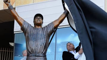 MINNEAPOLIS, MN - APRIL 14: Kent Hrbek, former player for the Minnesota Twins unveils a statue of himself at Target Field before the game between the Minnesota Twins and the Texas Rangers on April 14, 2012 at Target Field in Minneapolis, Minnesota. (Photo by Hannah Foslien/Getty Images)