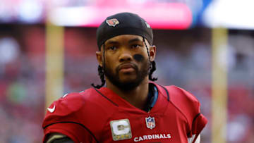 GLENDALE, ARIZONA - NOVEMBER 06: Quarterback Kyler Murray #1 of the Arizona Cardinals walks on the field before the game against the Seattle Seahawks at State Farm Stadium on November 06, 2022 in Glendale, Arizona. The Seahawks beat the Cardinals 31-21. (Photo by Chris Coduto/Getty Images)