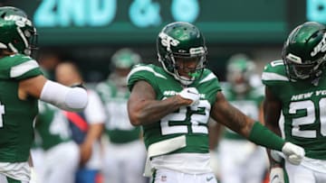 EAST RUTHERFORD, NJ - SEPTEMBER 08: Cornerback Trumaine Johnson #22 of the New York Jets in action against the Buffalo Bills at MetLife Stadium on September 8, 2019 in East Rutherford, New Jersey. (Photo by Al Pereira/Getty Images)