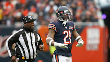 CHICAGO, ILLINOIS - NOVEMBER 10: Ha Ha Clinton-Dix #21 of the Chicago Bears reacts to a call during the game against the Detroit Lions at Soldier Field on November 10, 2019 in Chicago, Illinois. (Photo by Nuccio DiNuzzo/Getty Images)
