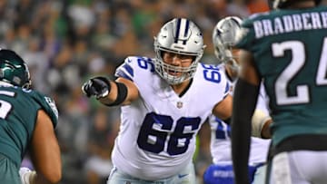 Oct 16, 2022; Philadelphia, Pennsylvania, USA; Dallas Cowboys guard Connor McGovern (66) against the Philadelphia Eagles at Lincoln Financial Field. Mandatory Credit: Eric Hartline-USA TODAY Sports