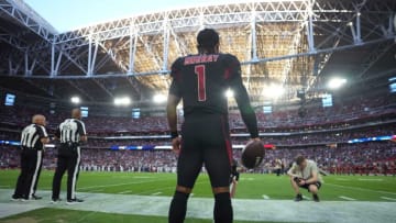 Arizona Cardinals quarterback Kyler Murray (1) prepares to take the field against the New Orleans Saints at State Farm Stadium on Oct. 20, 2022.Nfl Cardinals Saints Photos New Orleans Saints At Arizona Cardinals