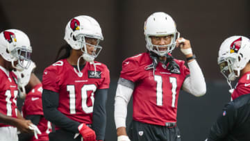 (Photo by Mark J. Rebilas-USA TODAY Sports) DeAndre Hopkins and Larry Fitzgerald